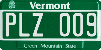 VT license plate PLZ009