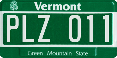 VT license plate PLZ011