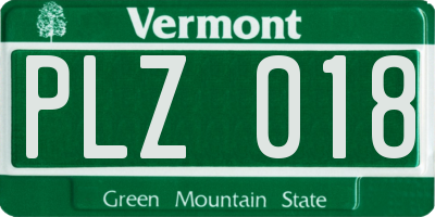 VT license plate PLZ018