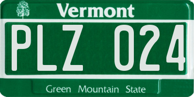 VT license plate PLZ024