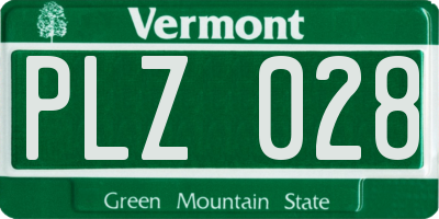 VT license plate PLZ028
