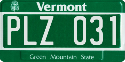 VT license plate PLZ031