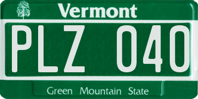 VT license plate PLZ040