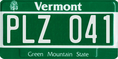 VT license plate PLZ041