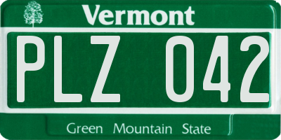 VT license plate PLZ042