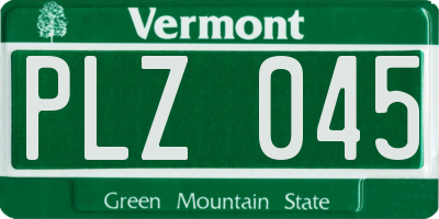 VT license plate PLZ045