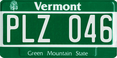 VT license plate PLZ046