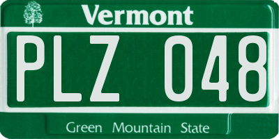 VT license plate PLZ048