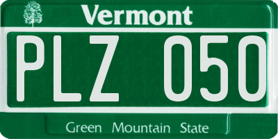 VT license plate PLZ050