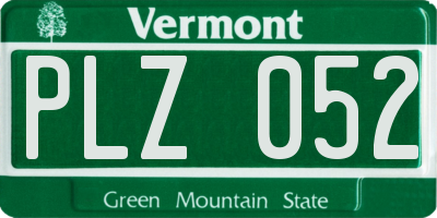 VT license plate PLZ052