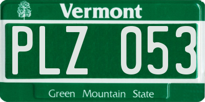 VT license plate PLZ053