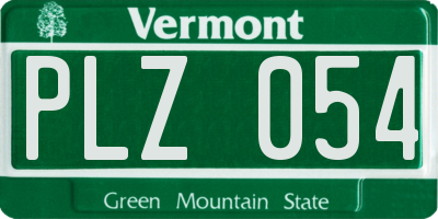 VT license plate PLZ054