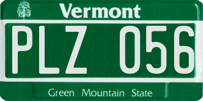 VT license plate PLZ056