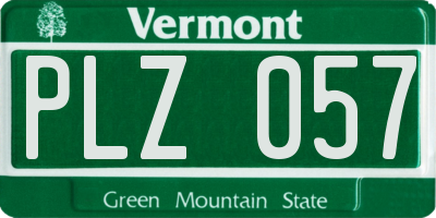 VT license plate PLZ057