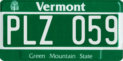 VT license plate PLZ059
