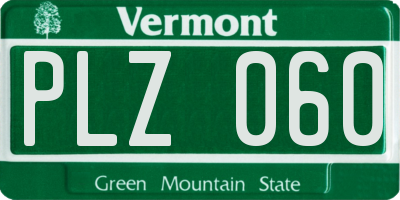 VT license plate PLZ060