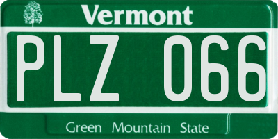 VT license plate PLZ066