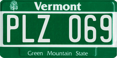 VT license plate PLZ069