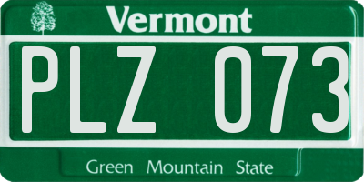 VT license plate PLZ073
