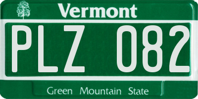 VT license plate PLZ082
