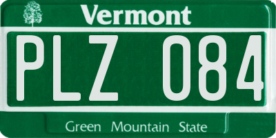 VT license plate PLZ084