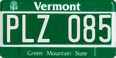 VT license plate PLZ085