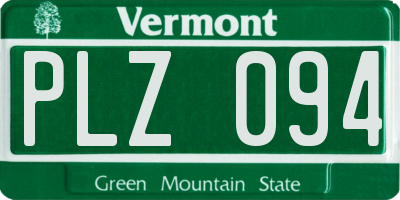 VT license plate PLZ094