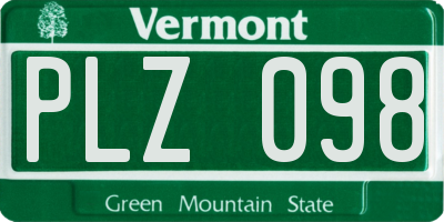 VT license plate PLZ098