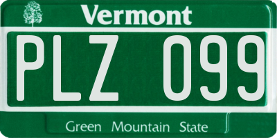 VT license plate PLZ099