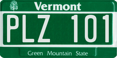 VT license plate PLZ101