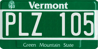 VT license plate PLZ105