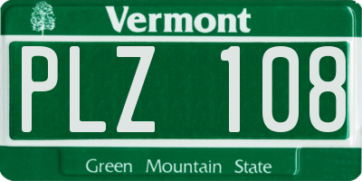 VT license plate PLZ108