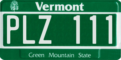 VT license plate PLZ111