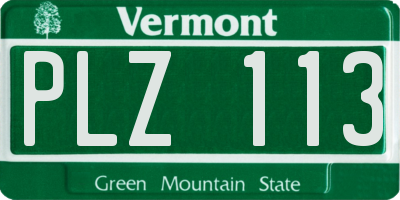 VT license plate PLZ113