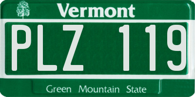 VT license plate PLZ119