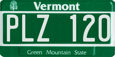 VT license plate PLZ120