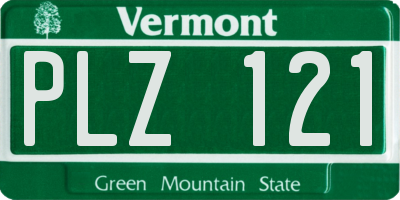 VT license plate PLZ121
