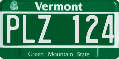 VT license plate PLZ124