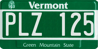 VT license plate PLZ125