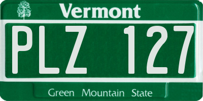 VT license plate PLZ127