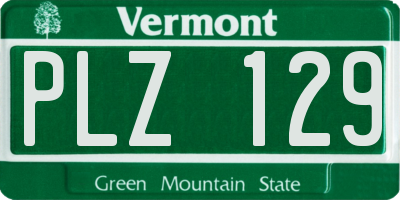 VT license plate PLZ129