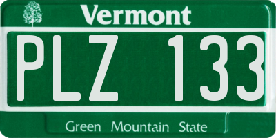 VT license plate PLZ133