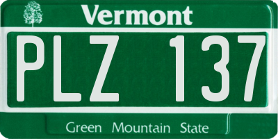 VT license plate PLZ137