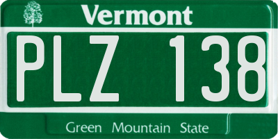 VT license plate PLZ138