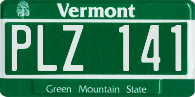 VT license plate PLZ141