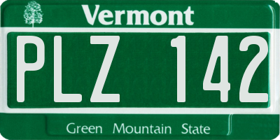 VT license plate PLZ142