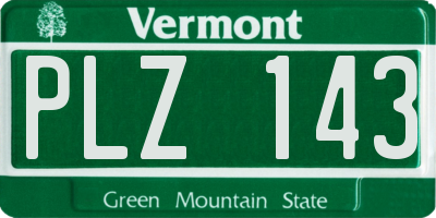 VT license plate PLZ143