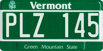 VT license plate PLZ145