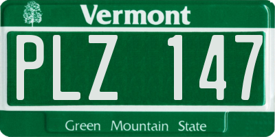 VT license plate PLZ147
