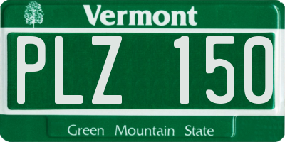 VT license plate PLZ150